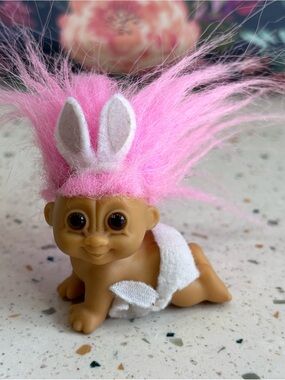 Russ Pink-Haired Bunny Troll Baby Figurine